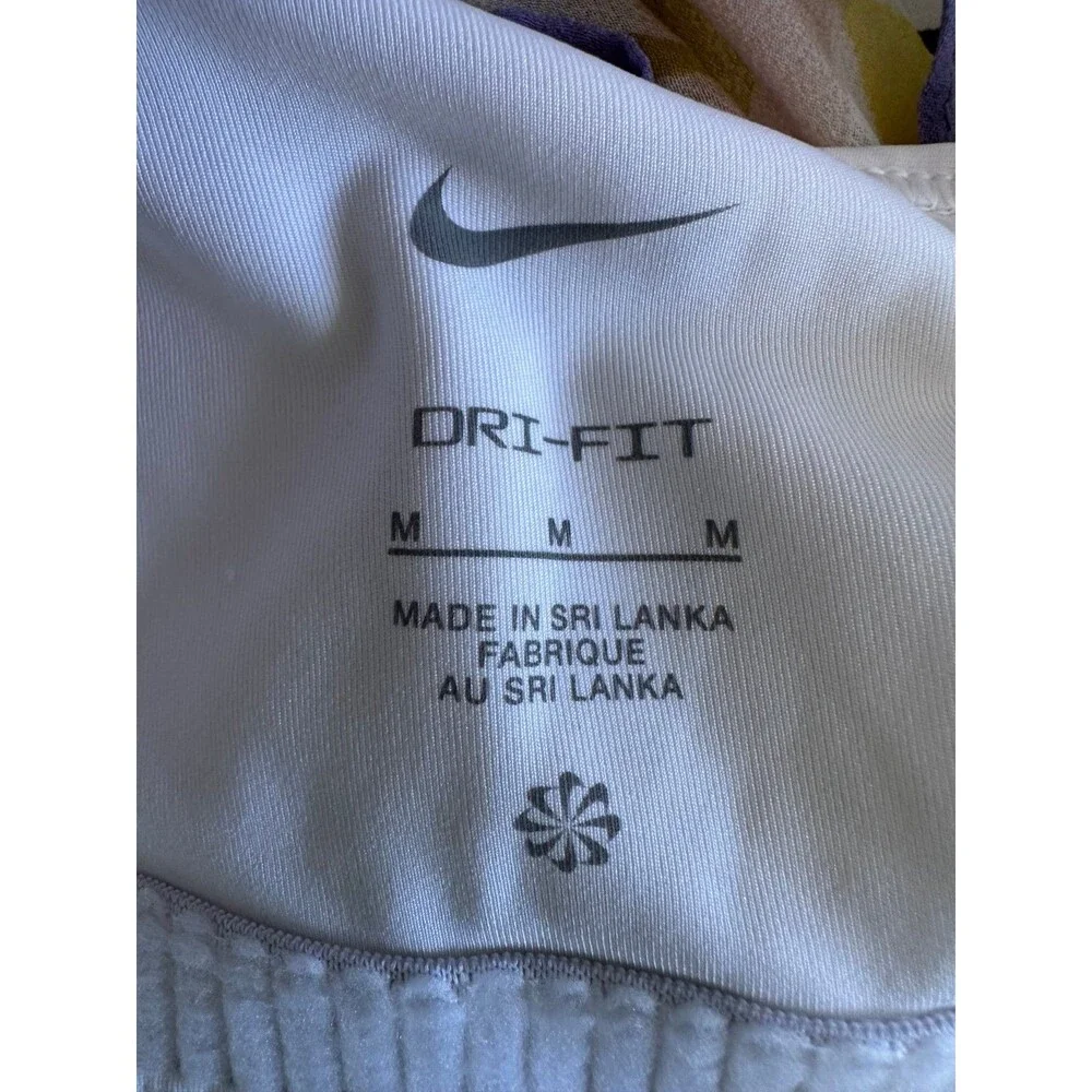 Nike Pro Women's White Dri-Fit Swoosh Medium Support Padded Sports Bra M